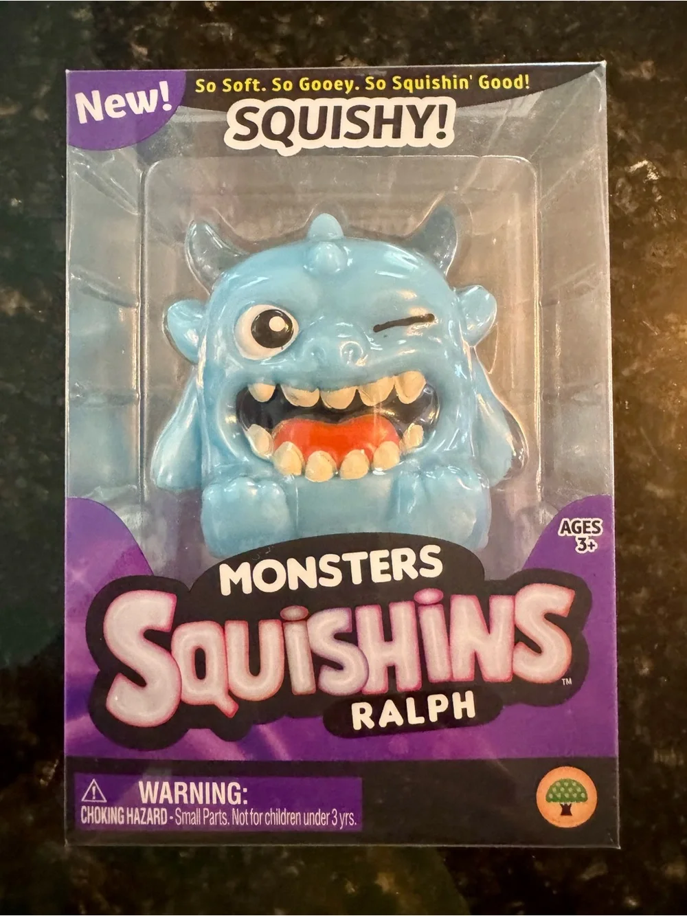 Monsters Squishins Ralph, Bob & Tommy Squishy Complete Set - Blue, Yellow, Pink